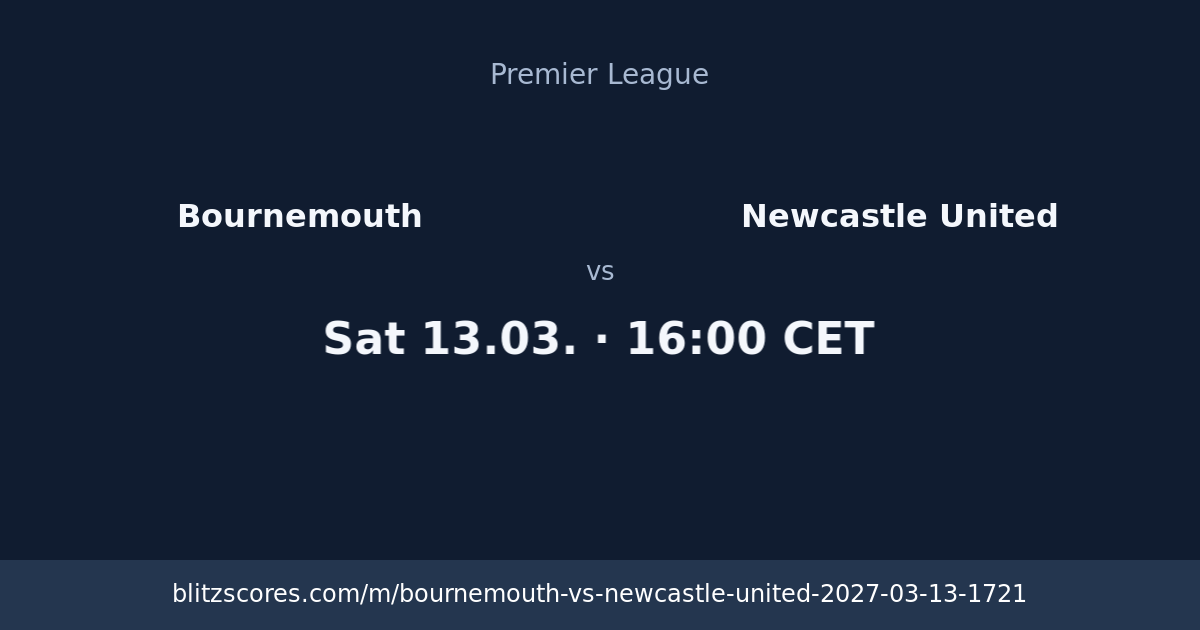 Bournemouth vs Newcastle United score card