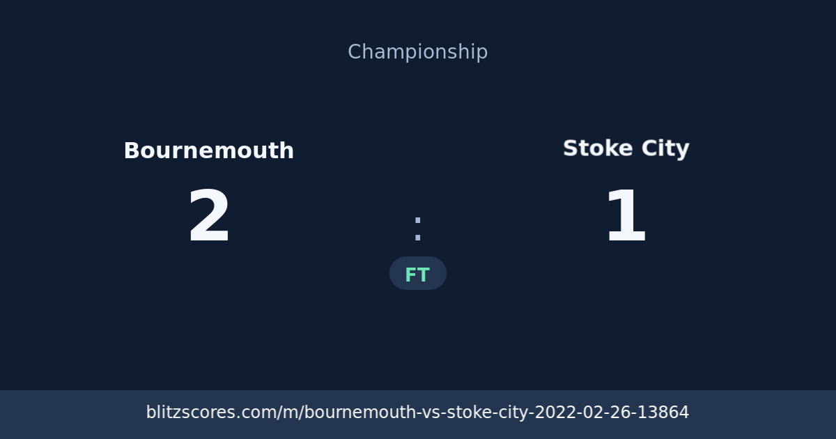 Bournemouth vs Stoke City score card