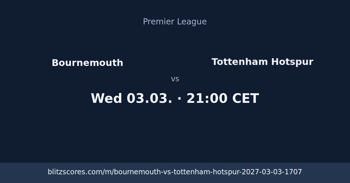 Bournemouth vs Tottenham Hotspur score card