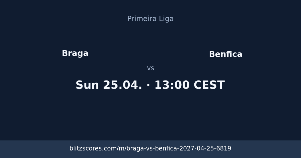 Braga vs Benfica score card