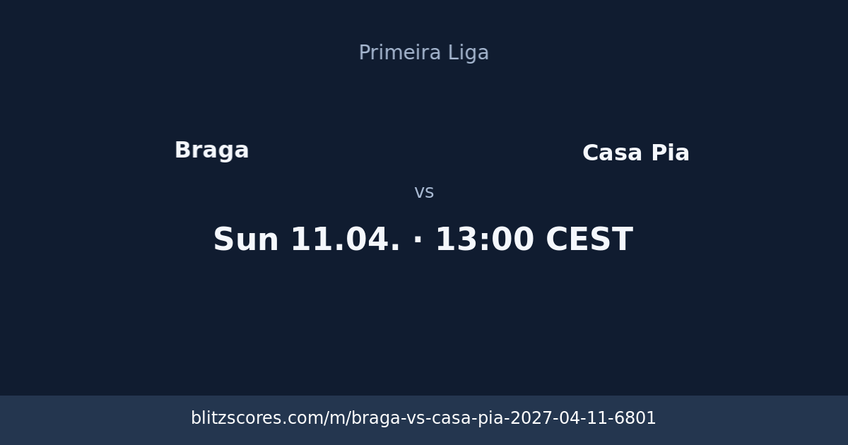 Braga vs Casa Pia score card