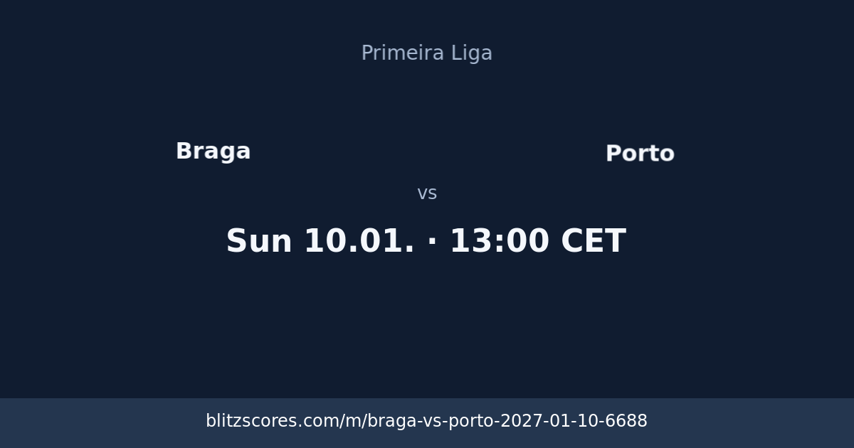 Braga vs Porto score card