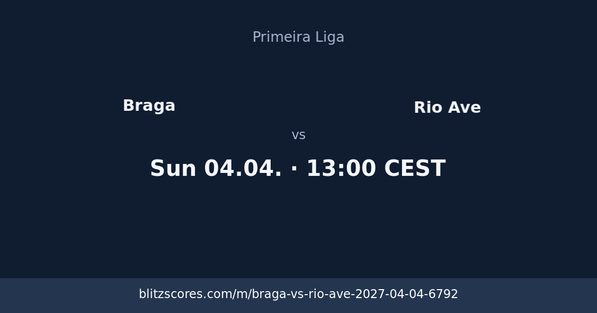 Braga vs Rio Ave score card
