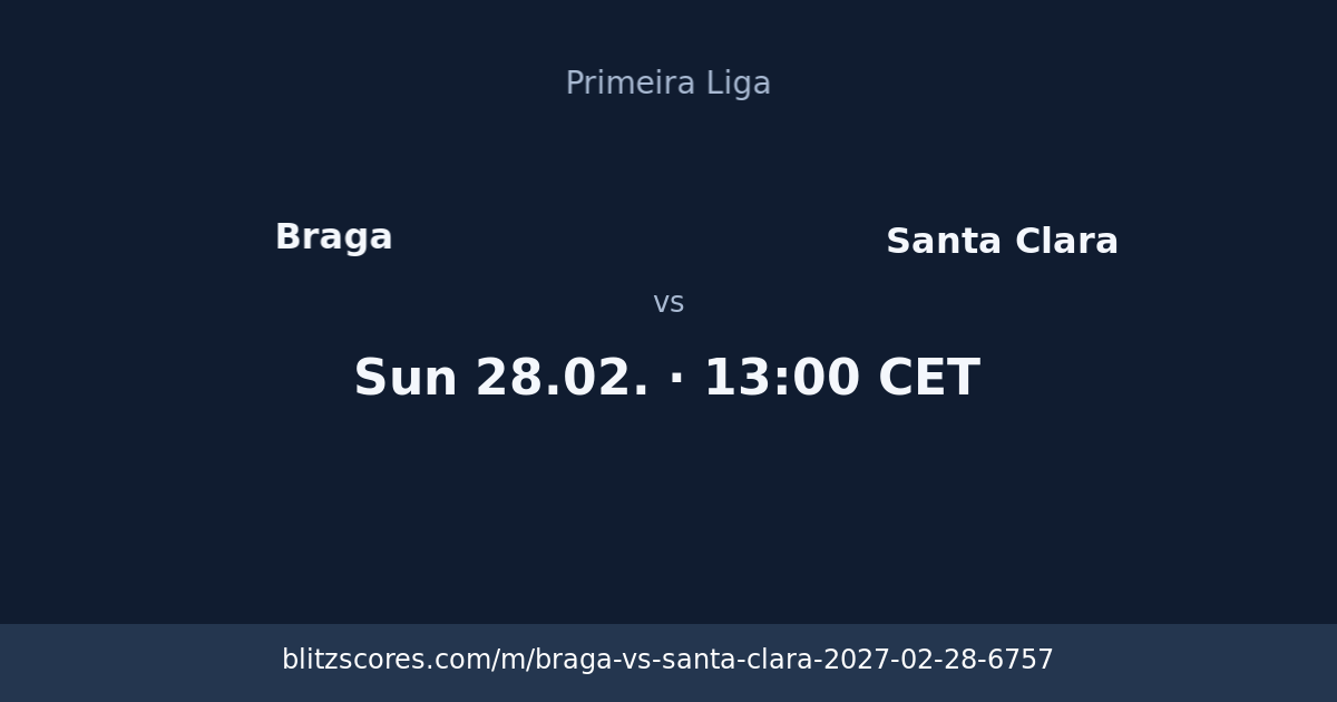 Braga vs Santa Clara score card