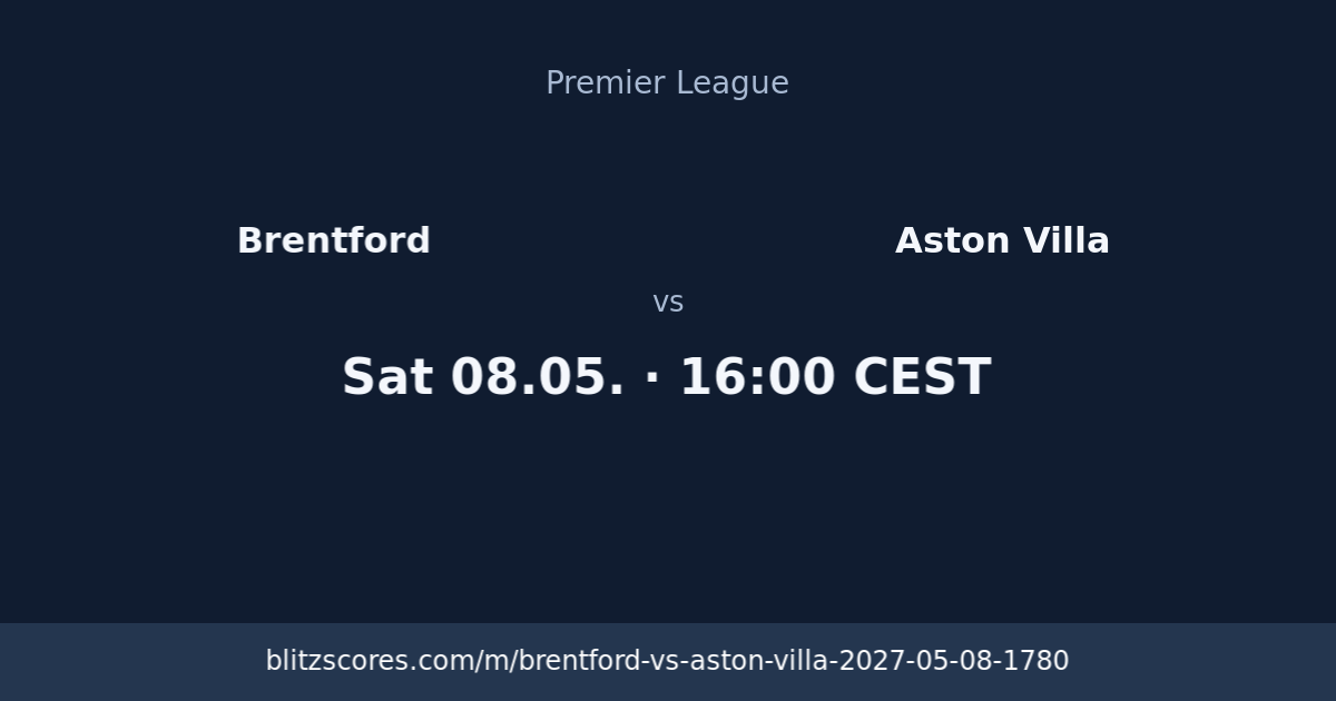 Brentford vs Aston Villa score card