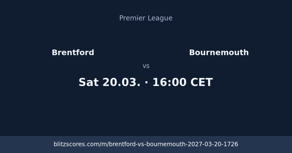 Brentford vs Bournemouth score card