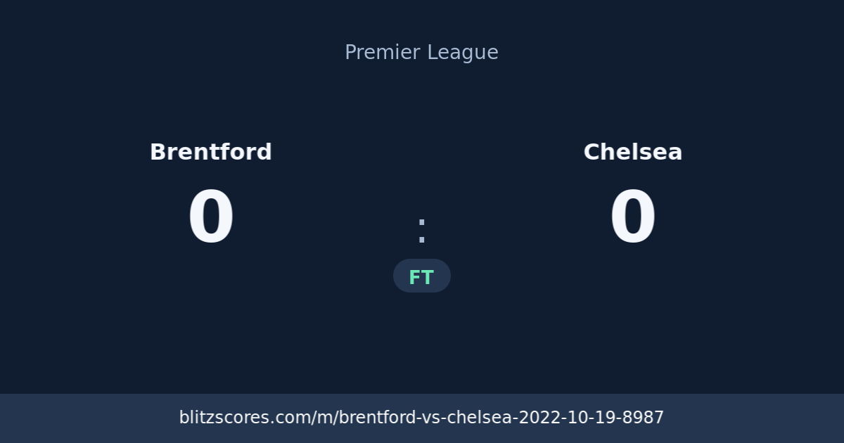 Brentford vs Chelsea score card