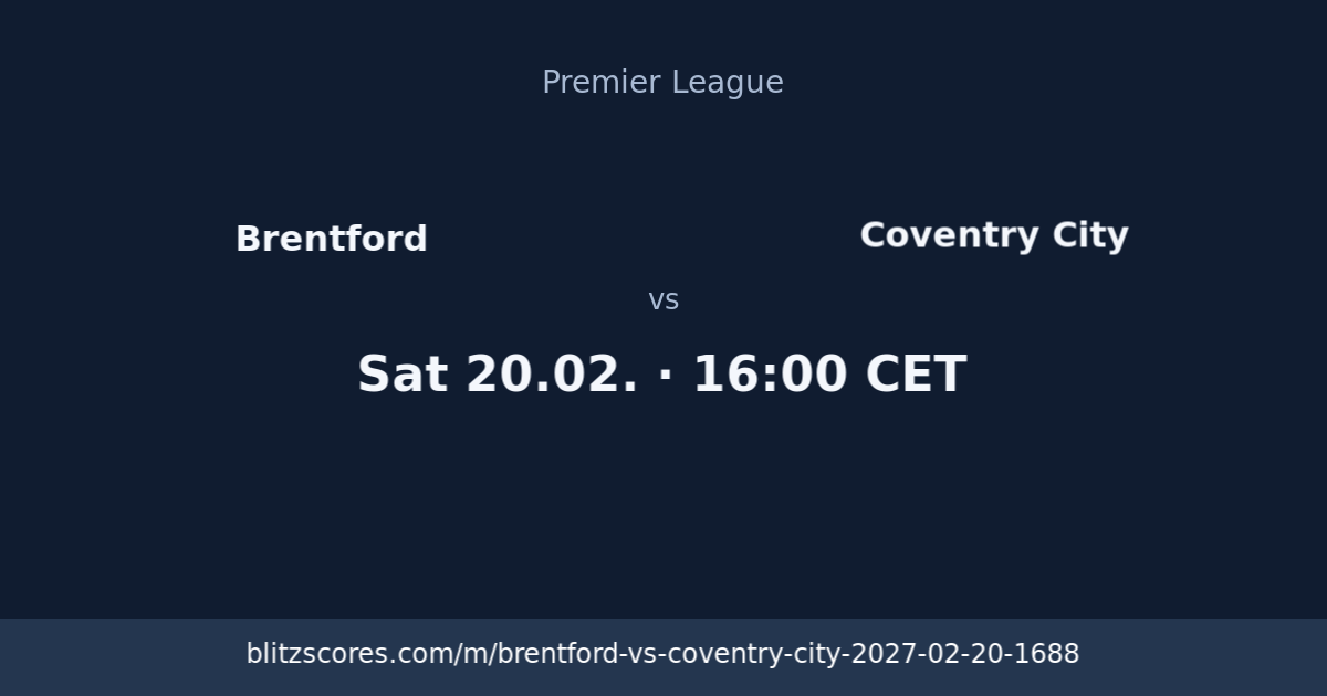 Brentford vs Coventry City score card