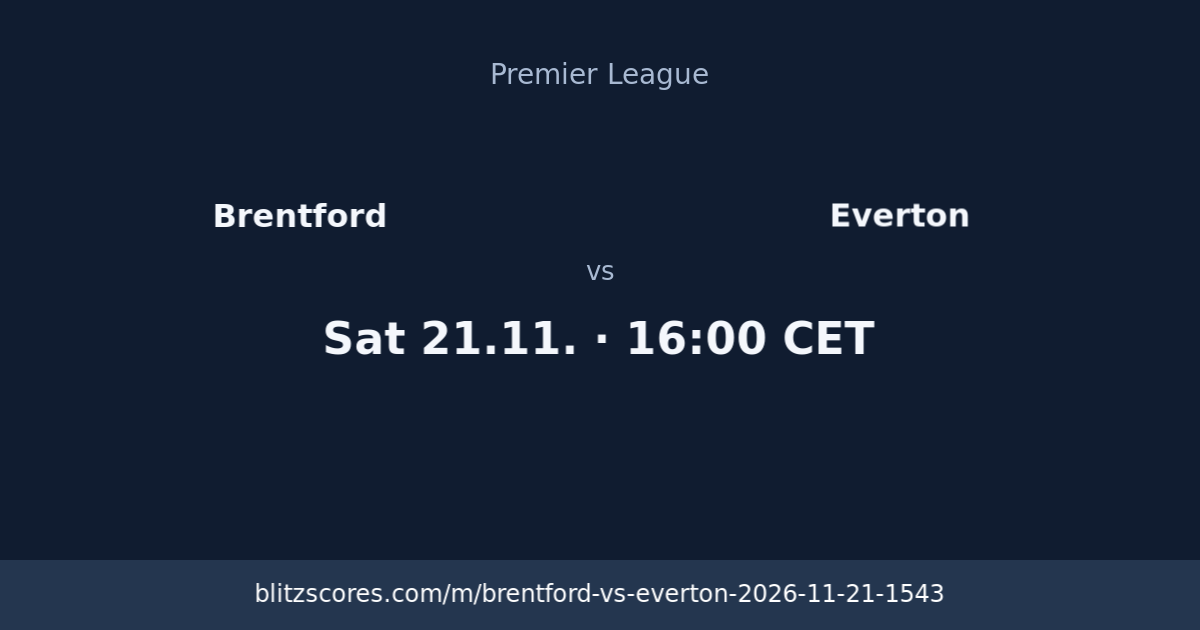 Brentford vs Everton score card