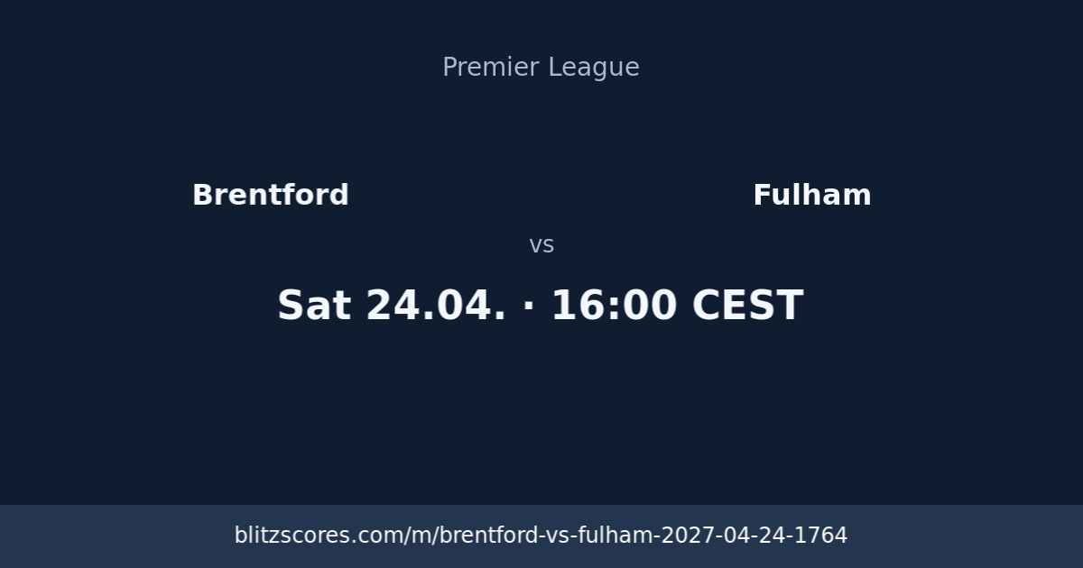 Brentford vs Fulham score card