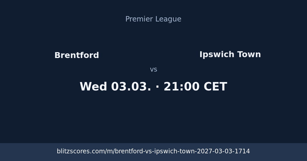 Brentford vs Ipswich Town score card