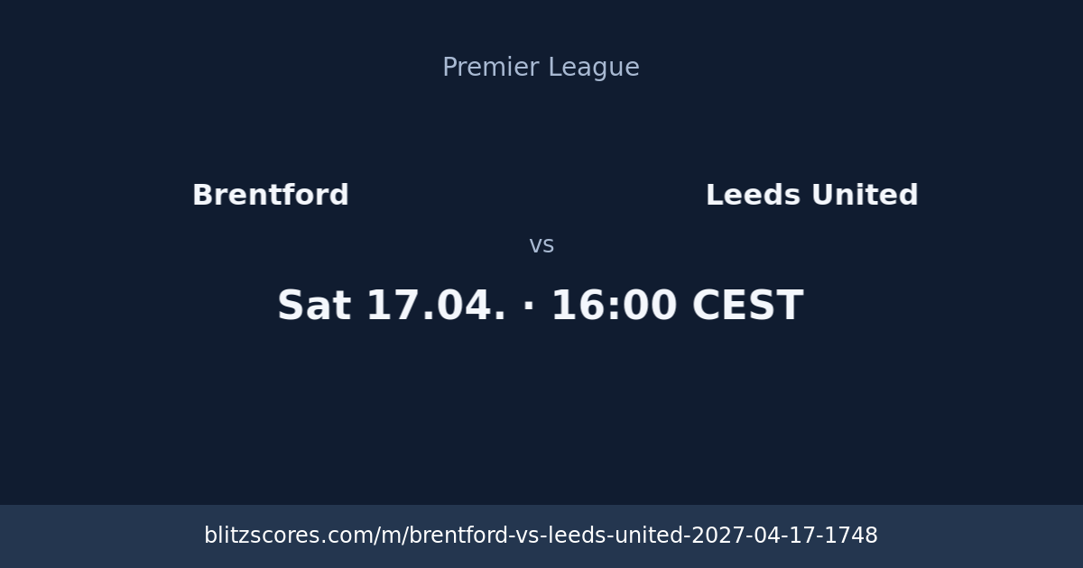 Brentford vs Leeds United score card