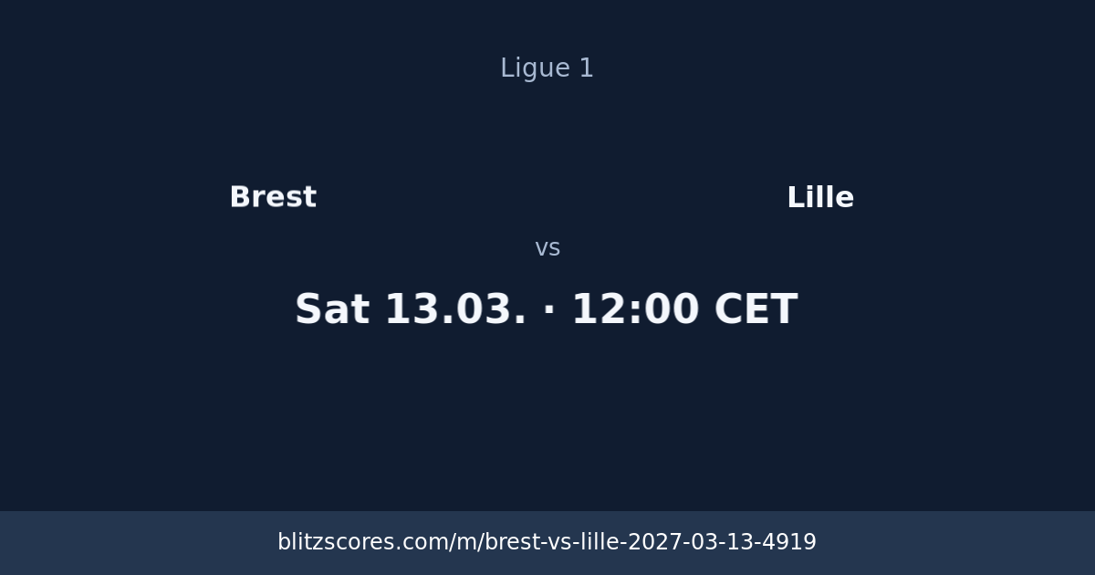 Brest vs Lille score card