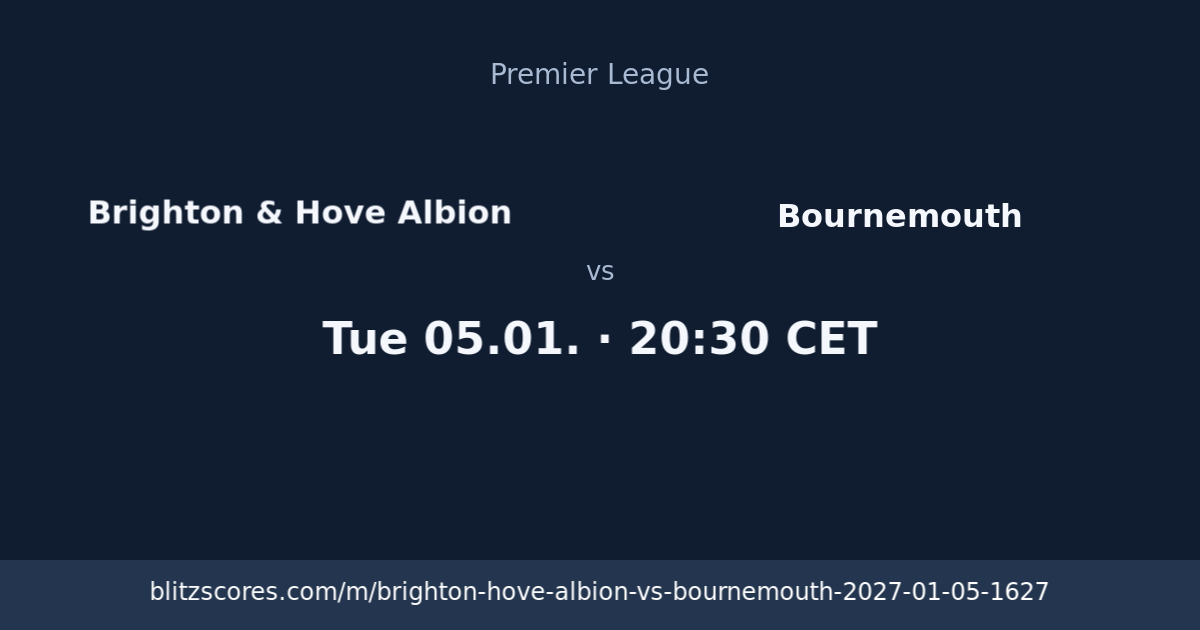 Brighton & Hove Albion vs Bournemouth score card