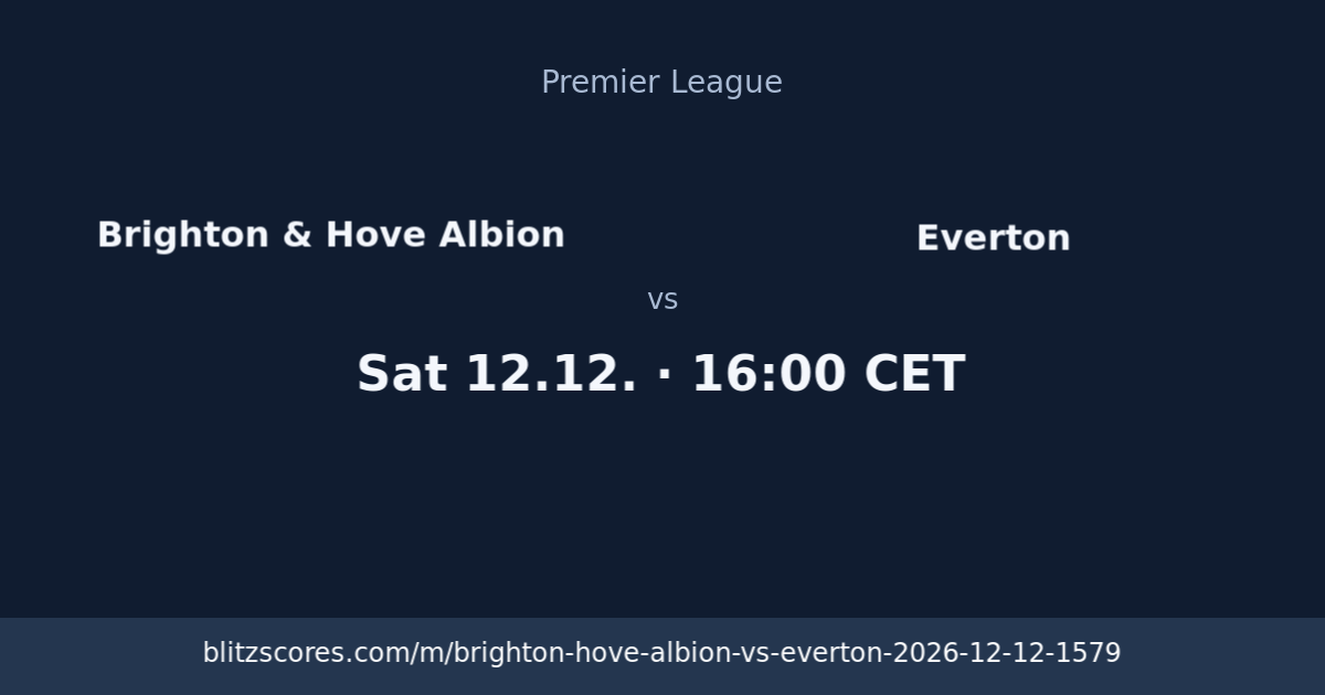 Brighton & Hove Albion vs Everton score card