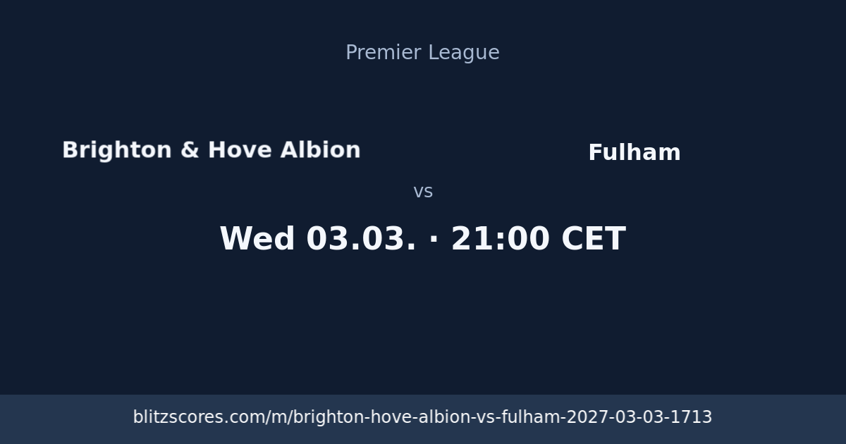 Brighton & Hove Albion vs Fulham score card
