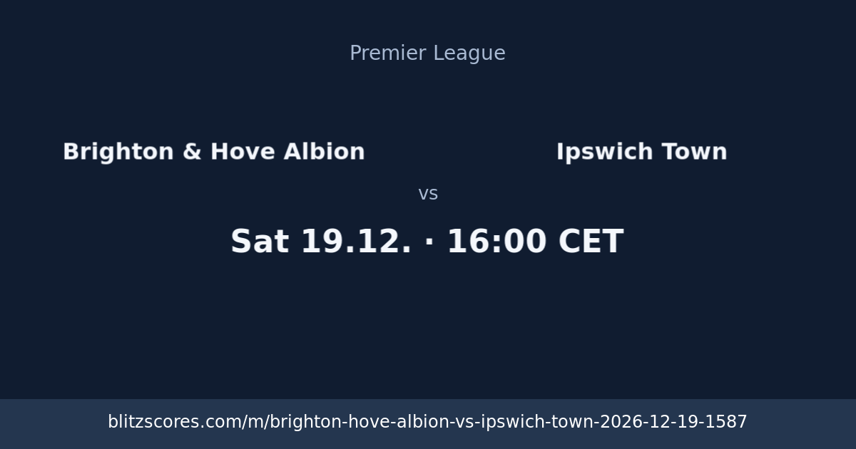 Brighton & Hove Albion vs Ipswich Town score card