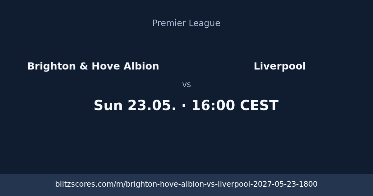 Brighton & Hove Albion vs Liverpool score card