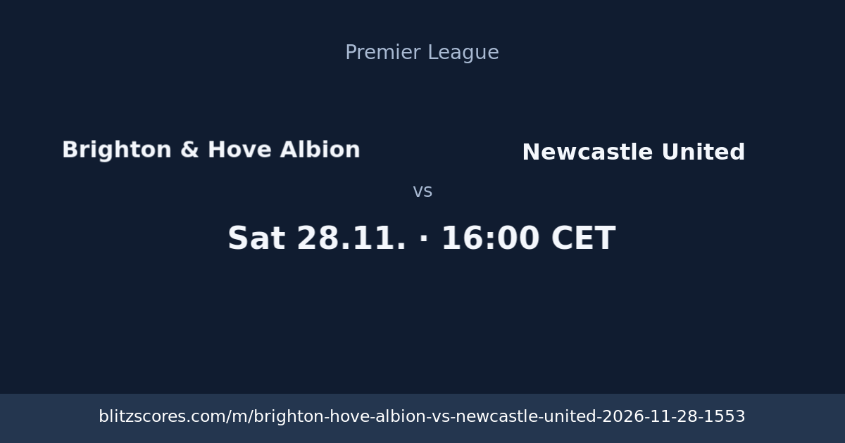 Brighton & Hove Albion vs Newcastle United score card