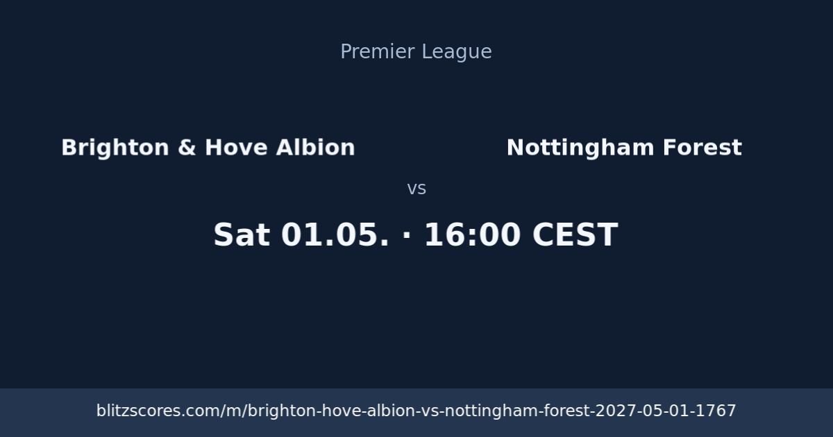 Brighton & Hove Albion vs Nottingham Forest score card