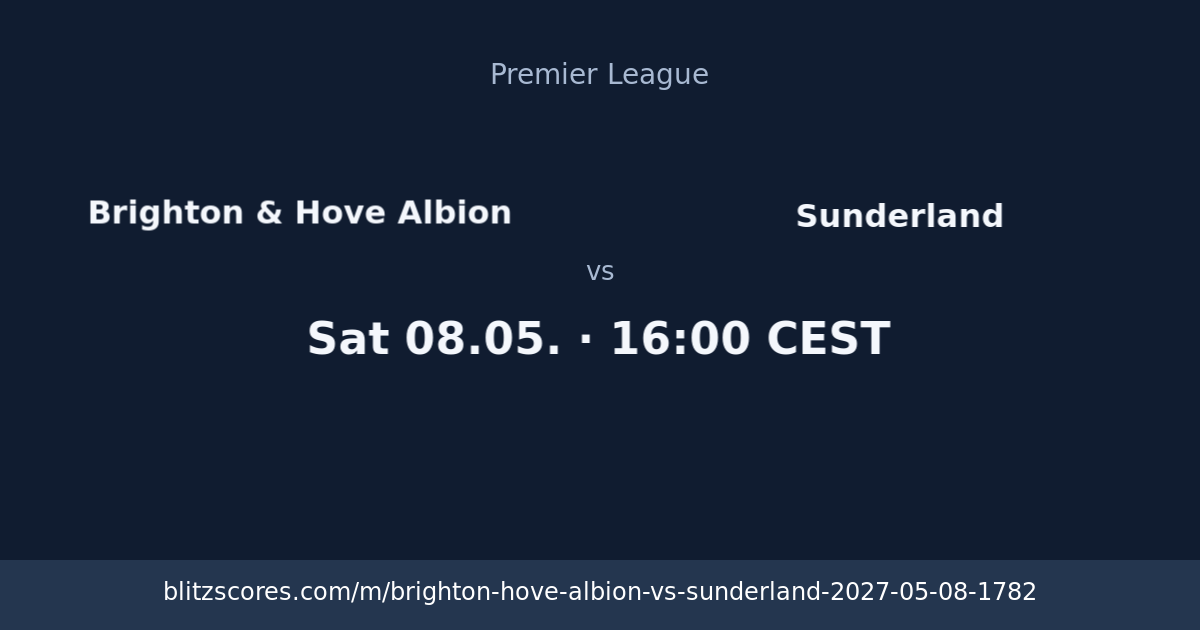Brighton & Hove Albion vs Sunderland score card
