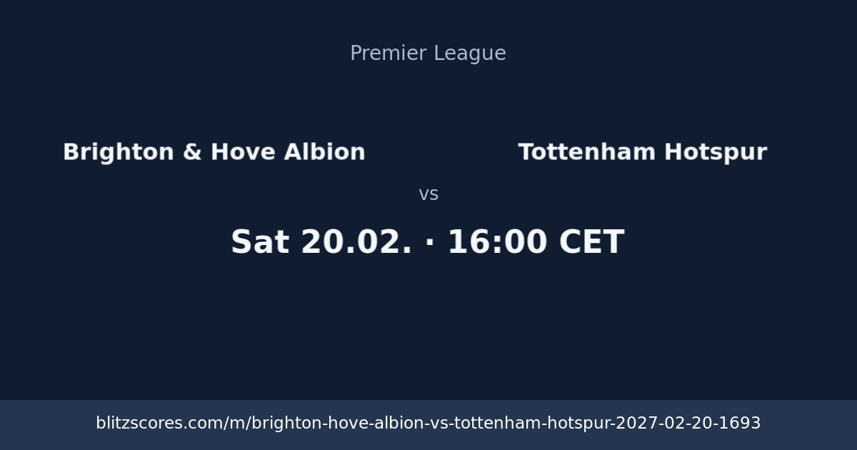 Brighton & Hove Albion vs Tottenham Hotspur score card