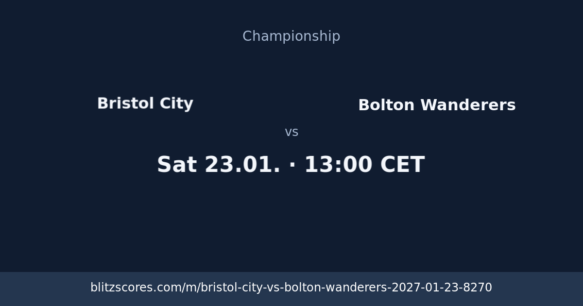 Bristol City vs Bolton Wanderers score card