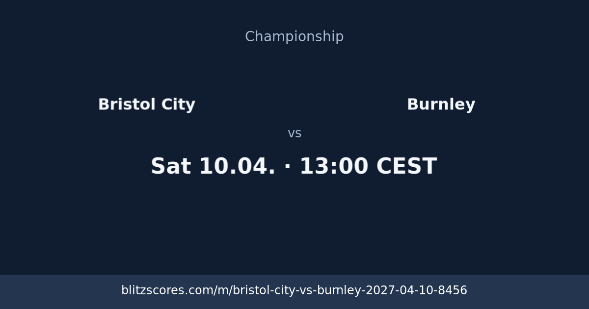 Bristol City vs Burnley score card