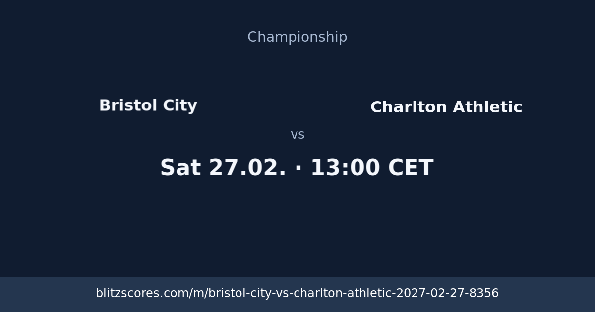 Bristol City vs Charlton Athletic score card