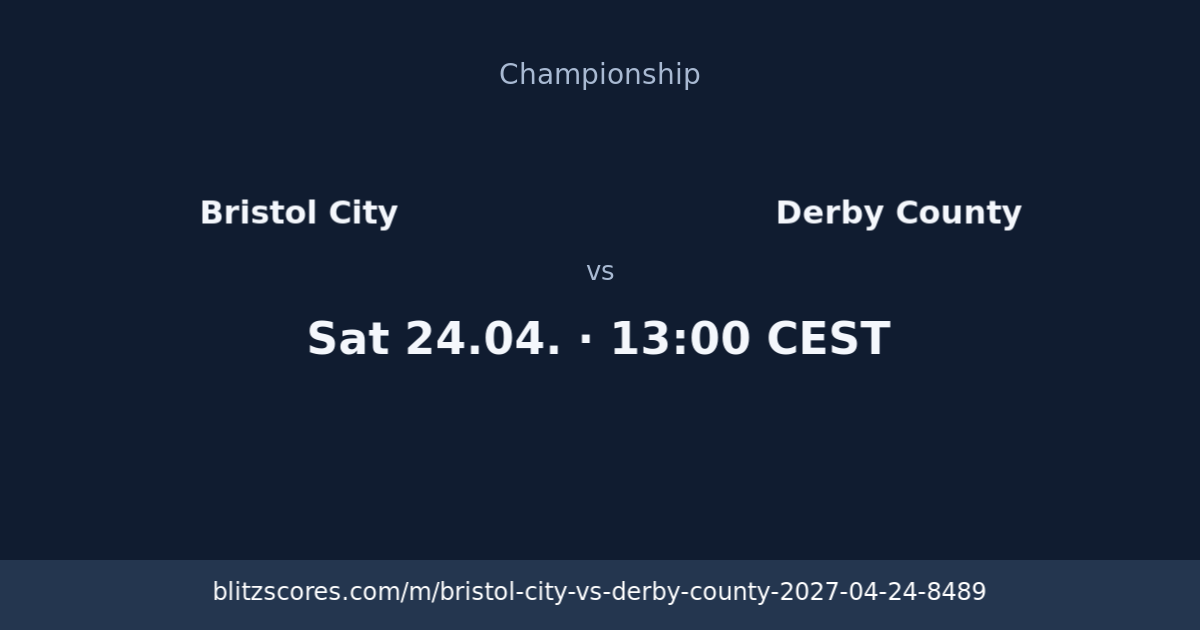 Bristol City vs Derby County score card