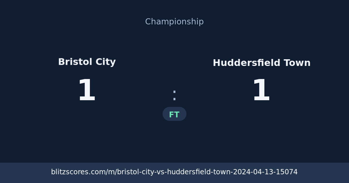 Bristol City vs Huddersfield Town score card