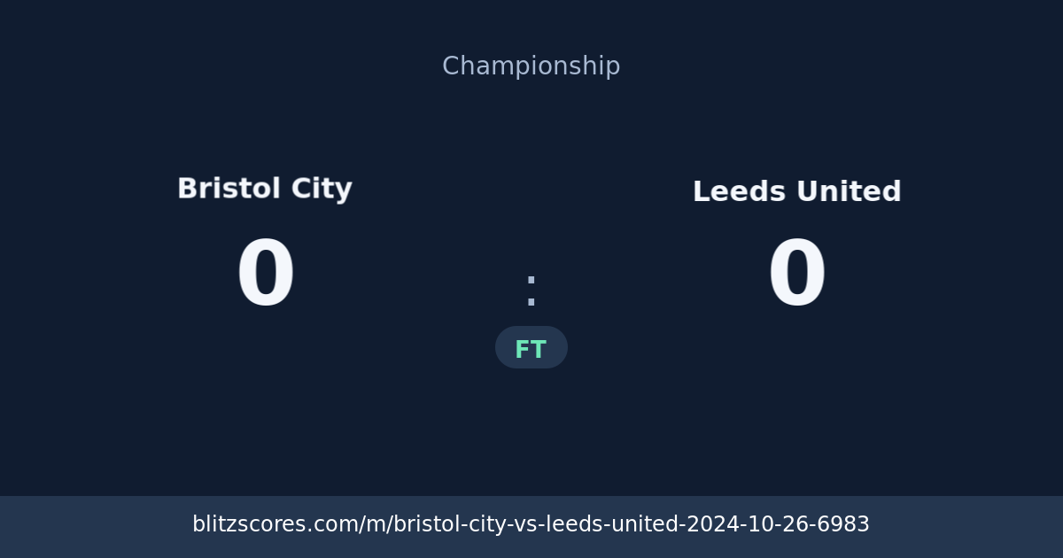 Bristol City vs Leeds United score card