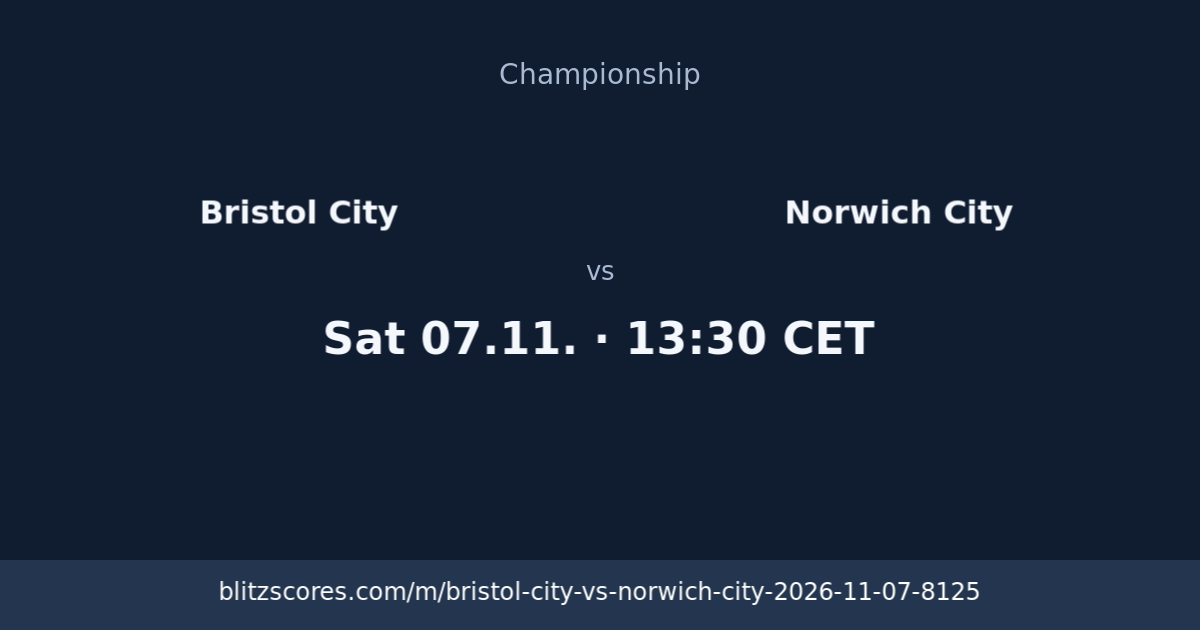 Bristol City vs Norwich City score card