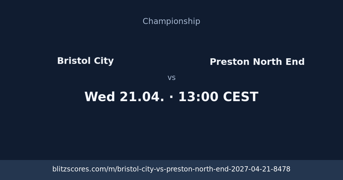 Bristol City vs Preston North End score card