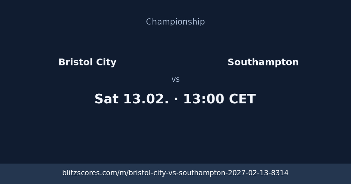 Bristol City vs Southampton score card