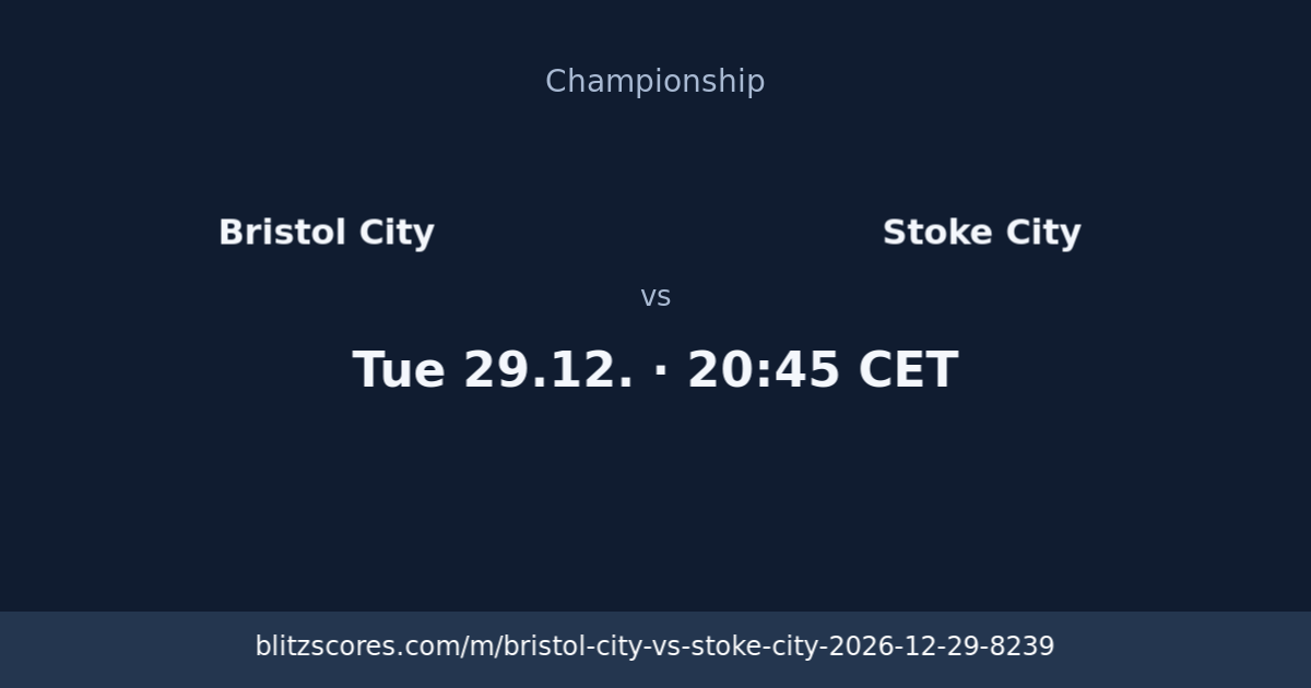 Bristol City vs Stoke City score card