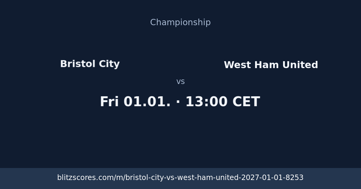 Bristol City vs West Ham United score card
