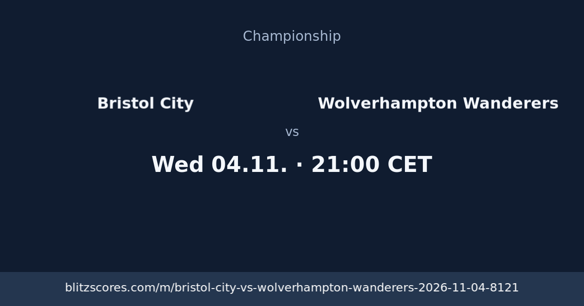 Bristol City vs Wolverhampton Wanderers score card