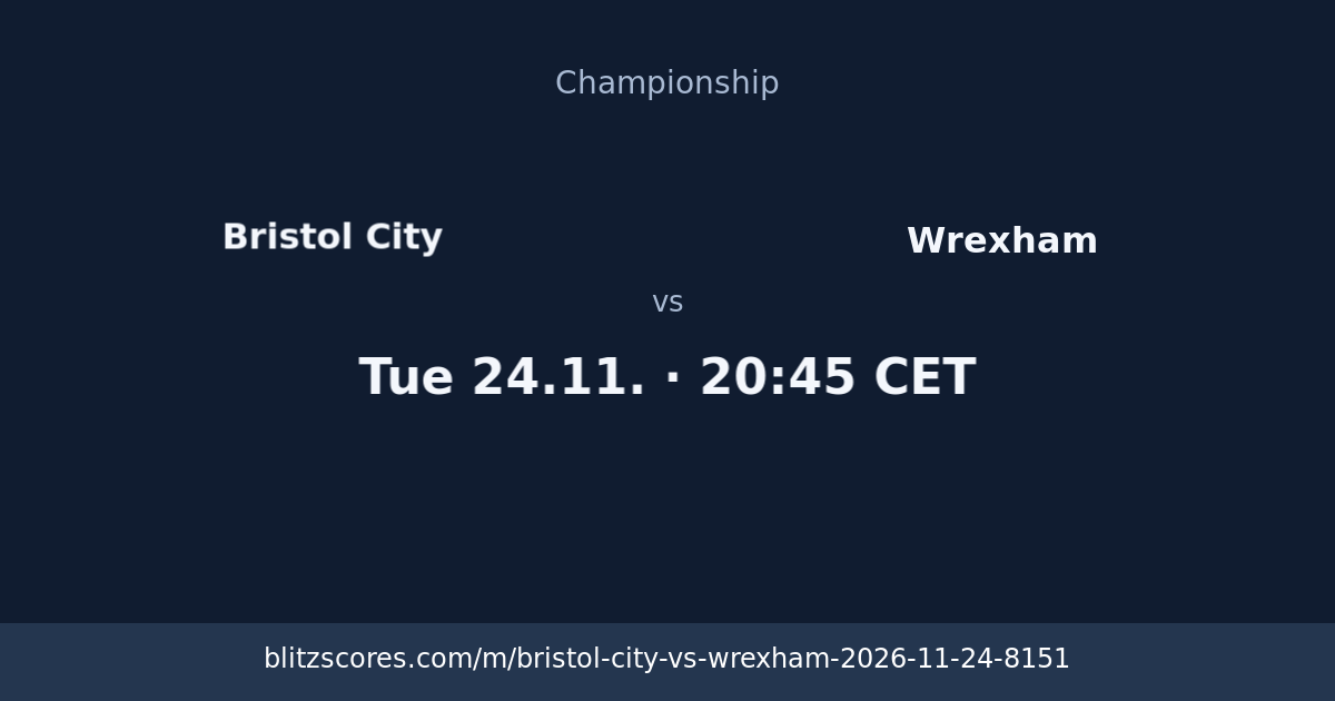 Bristol City vs Wrexham score card