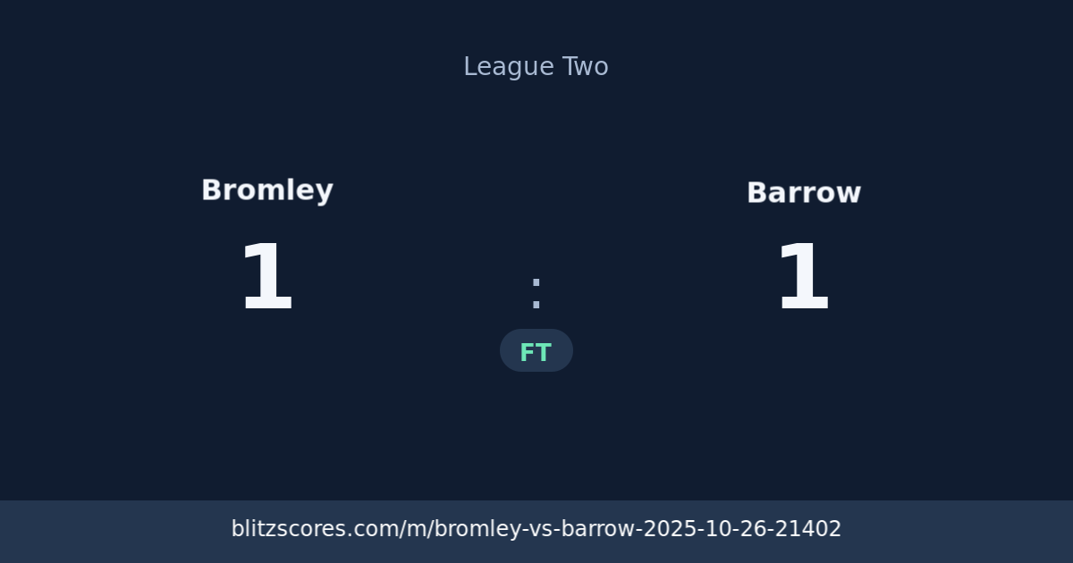 Bromley vs Barrow score card