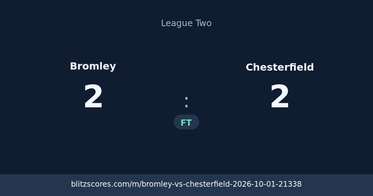 Bromley vs Chesterfield score card