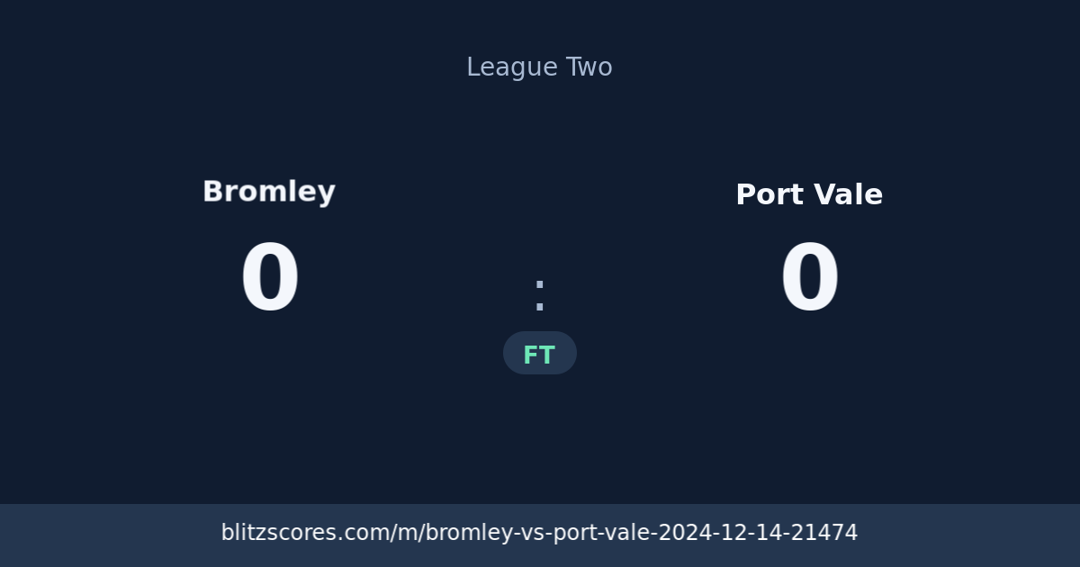Bromley vs Port Vale score card