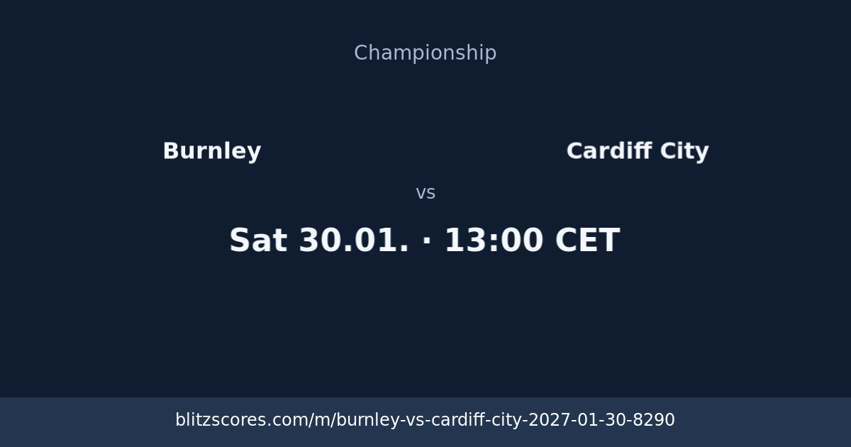 Burnley vs Cardiff City score card