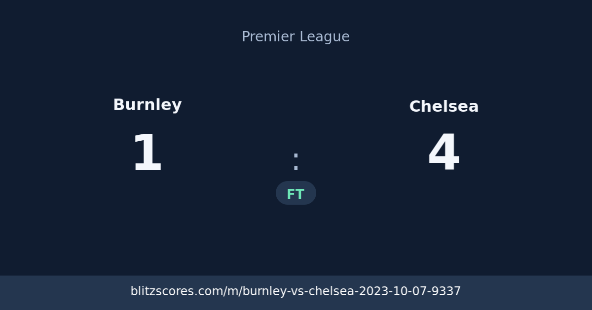 Burnley vs Chelsea score card