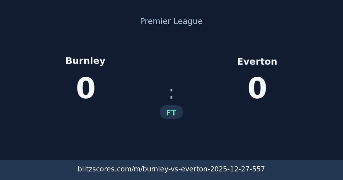 Burnley vs Everton score card