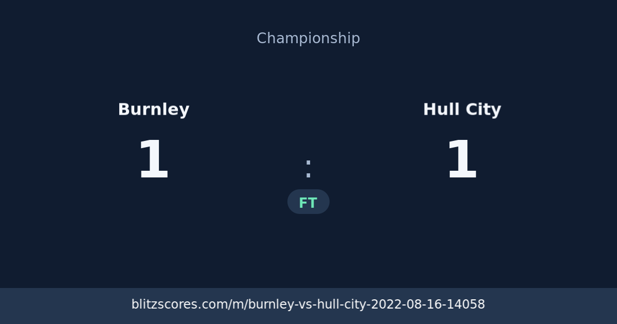 Burnley vs Hull City score card