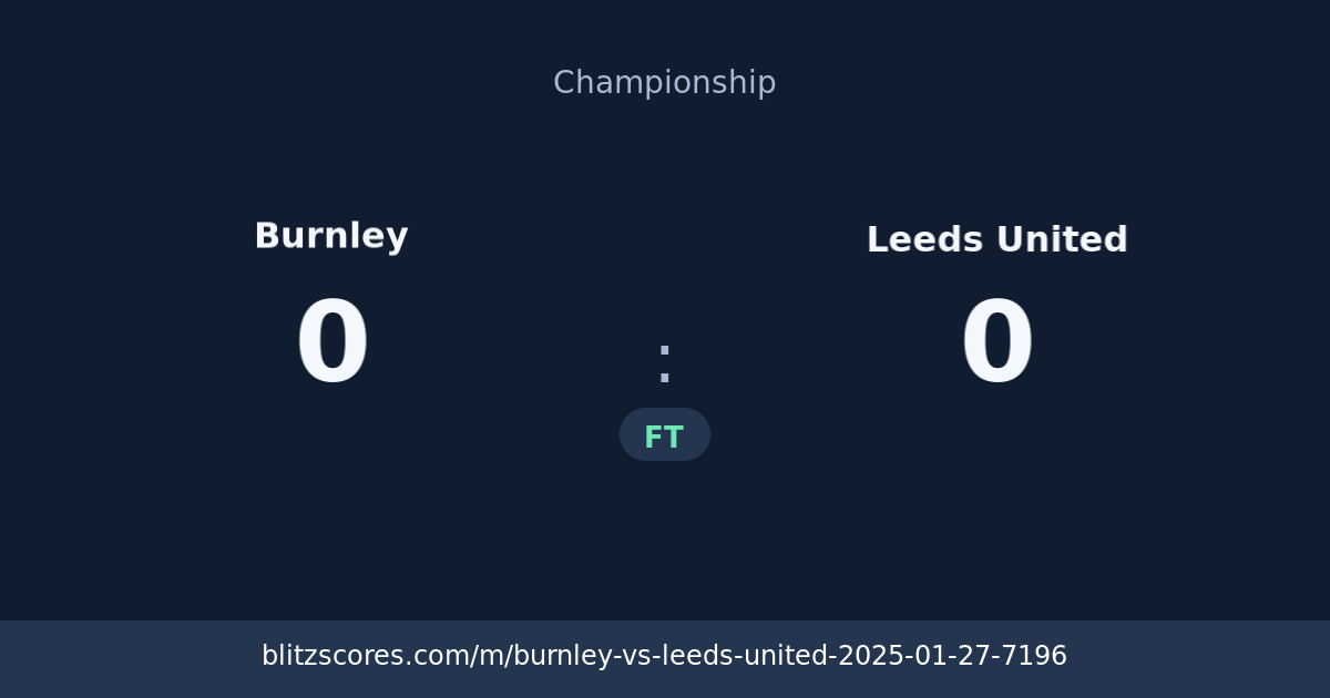 Burnley vs Leeds United score card