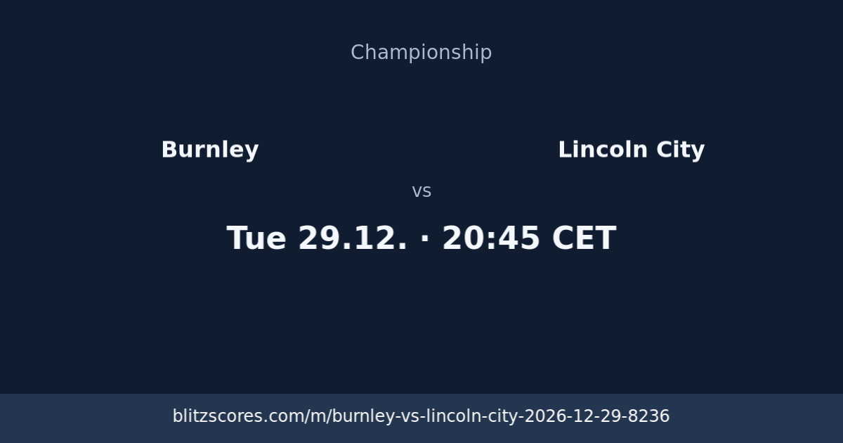 Burnley vs Lincoln City score card