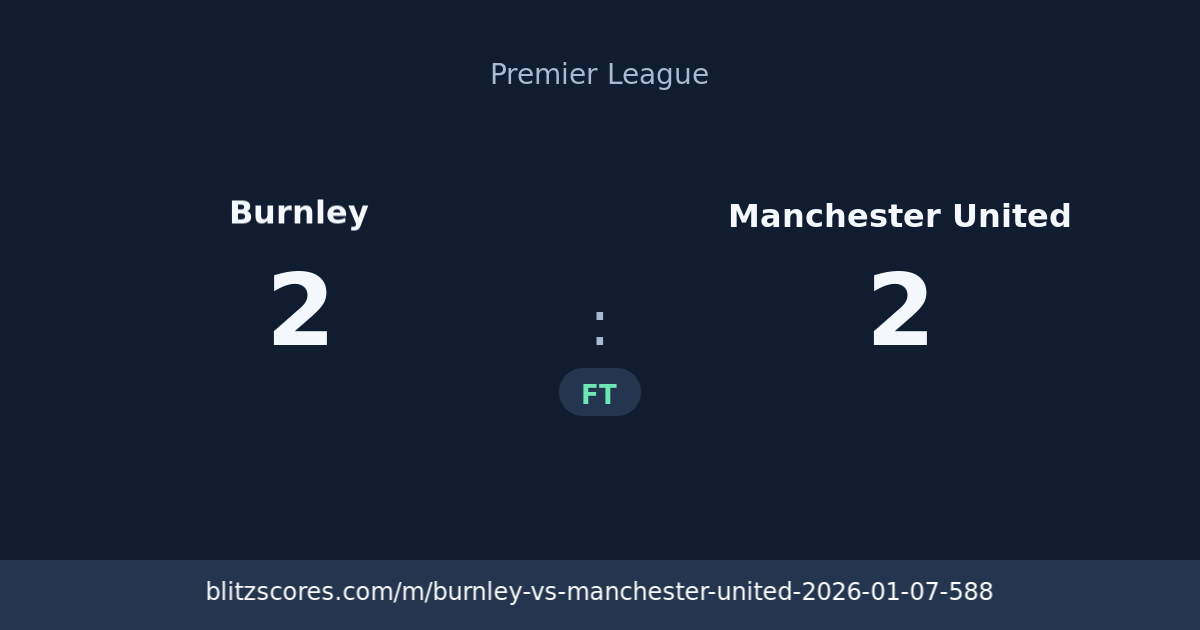 Burnley vs Manchester United score card