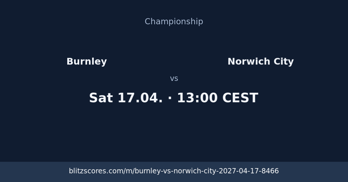 Burnley vs Norwich City score card